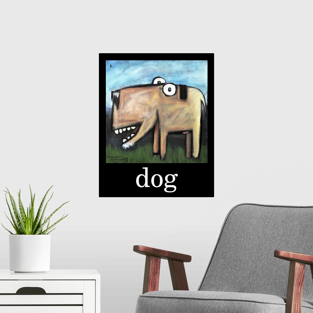 A modern room featuring Dog Poster I