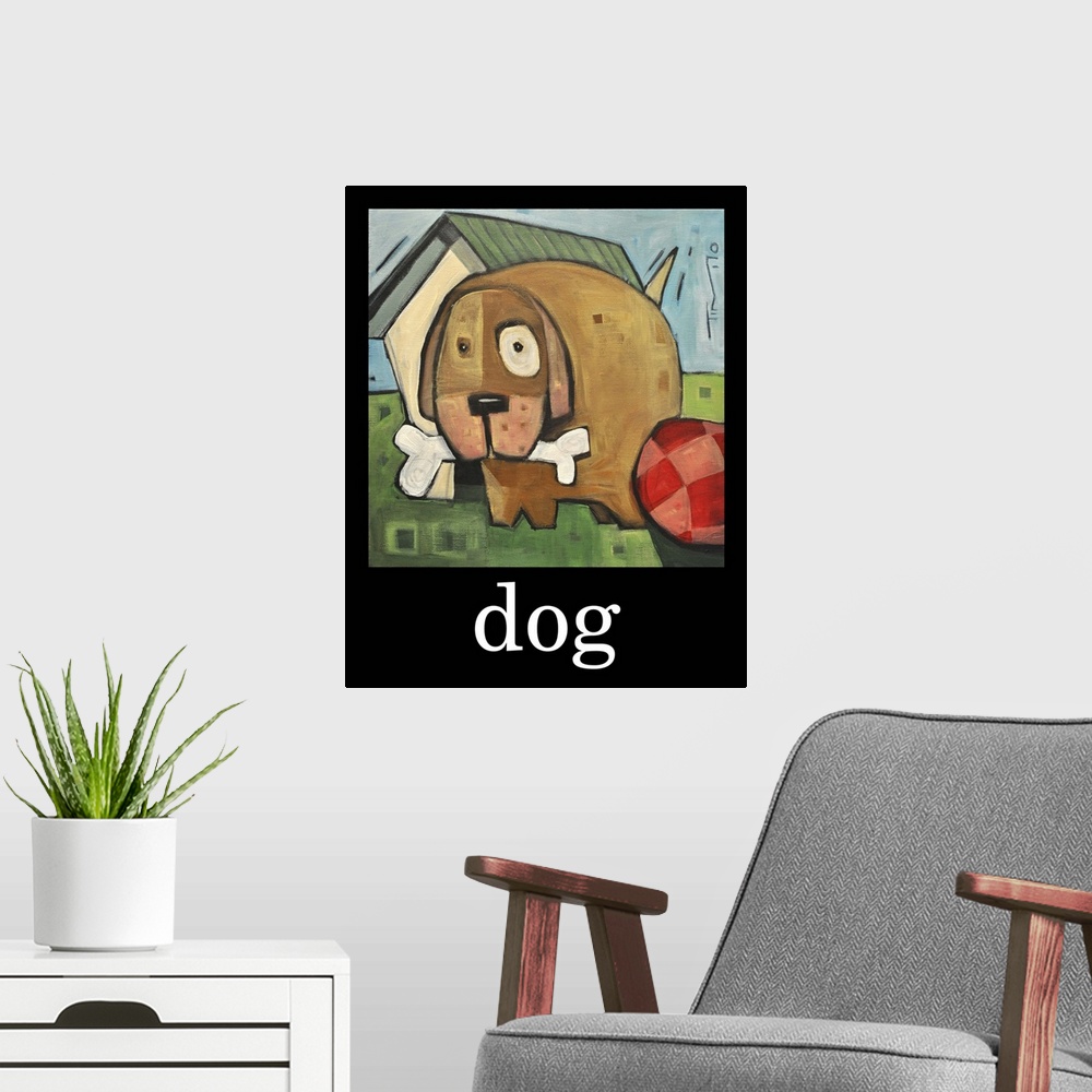 A modern room featuring Dog Poster II