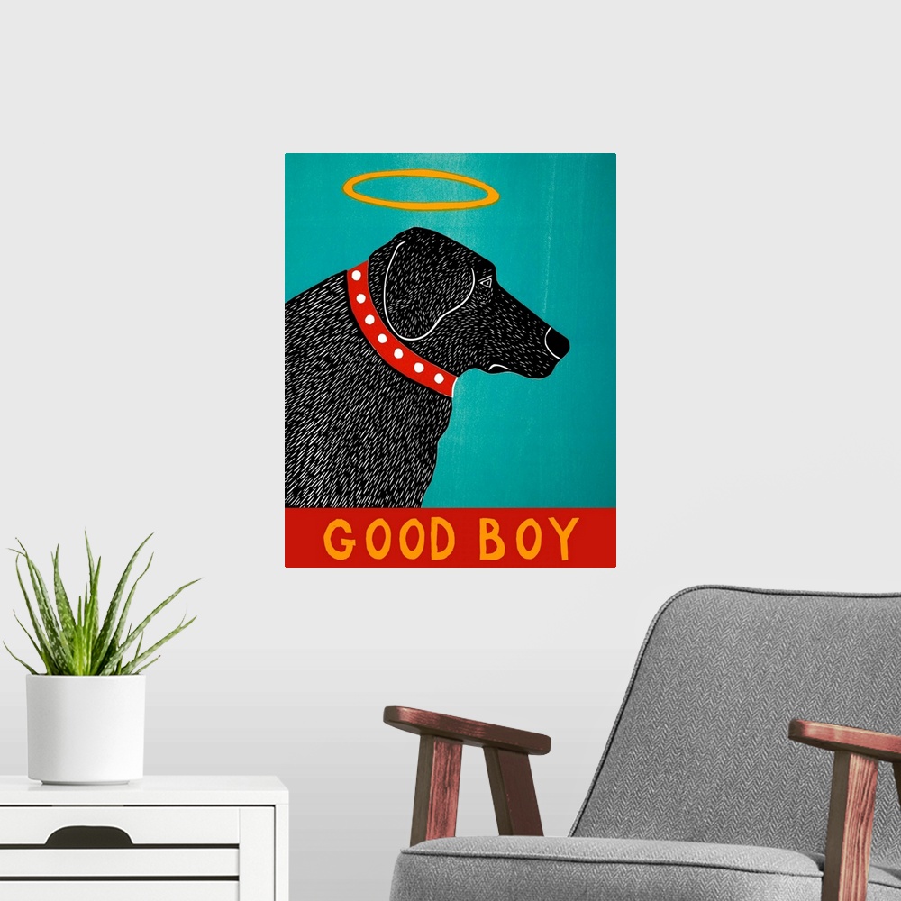 A modern room featuring Good Boy Black