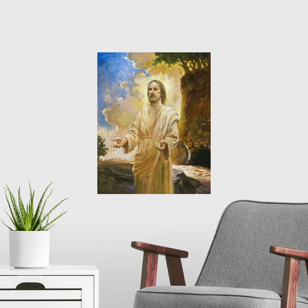 A modern room featuring Jesus In Front Of Cave