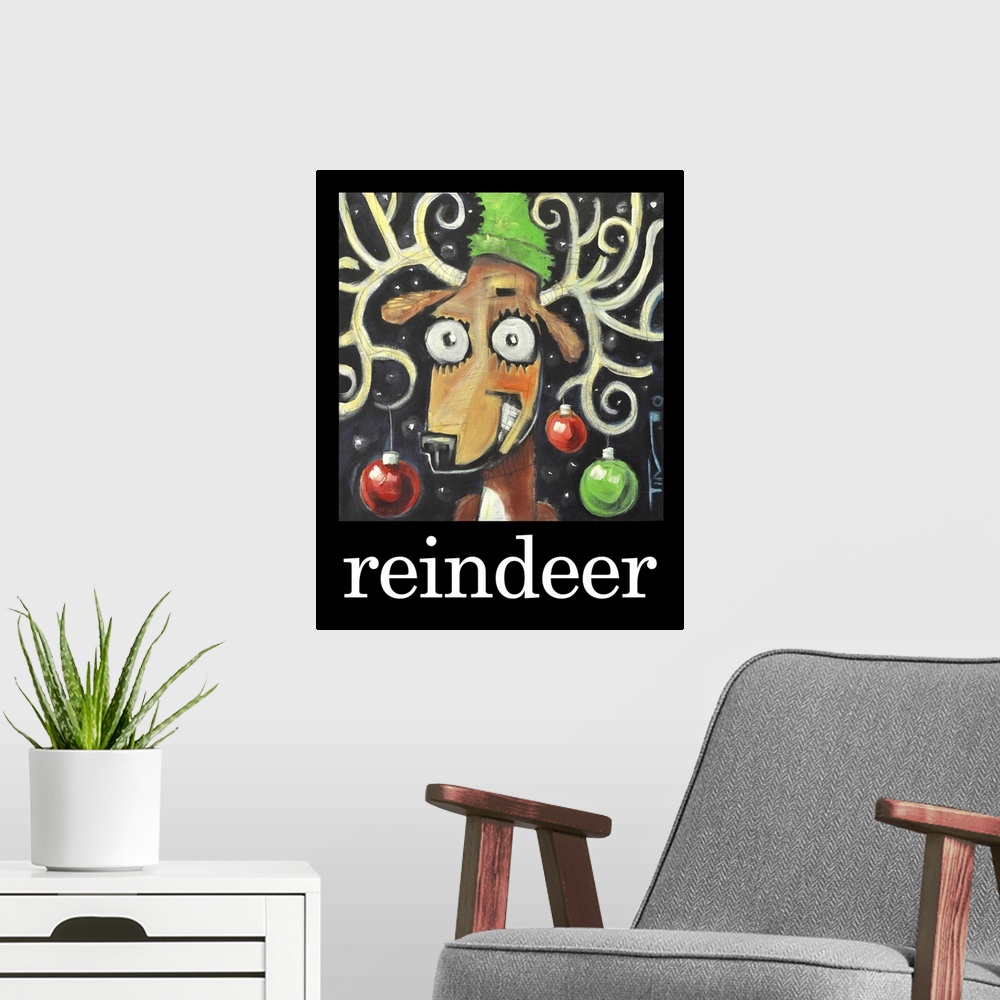 A modern room featuring Reindeer Poster