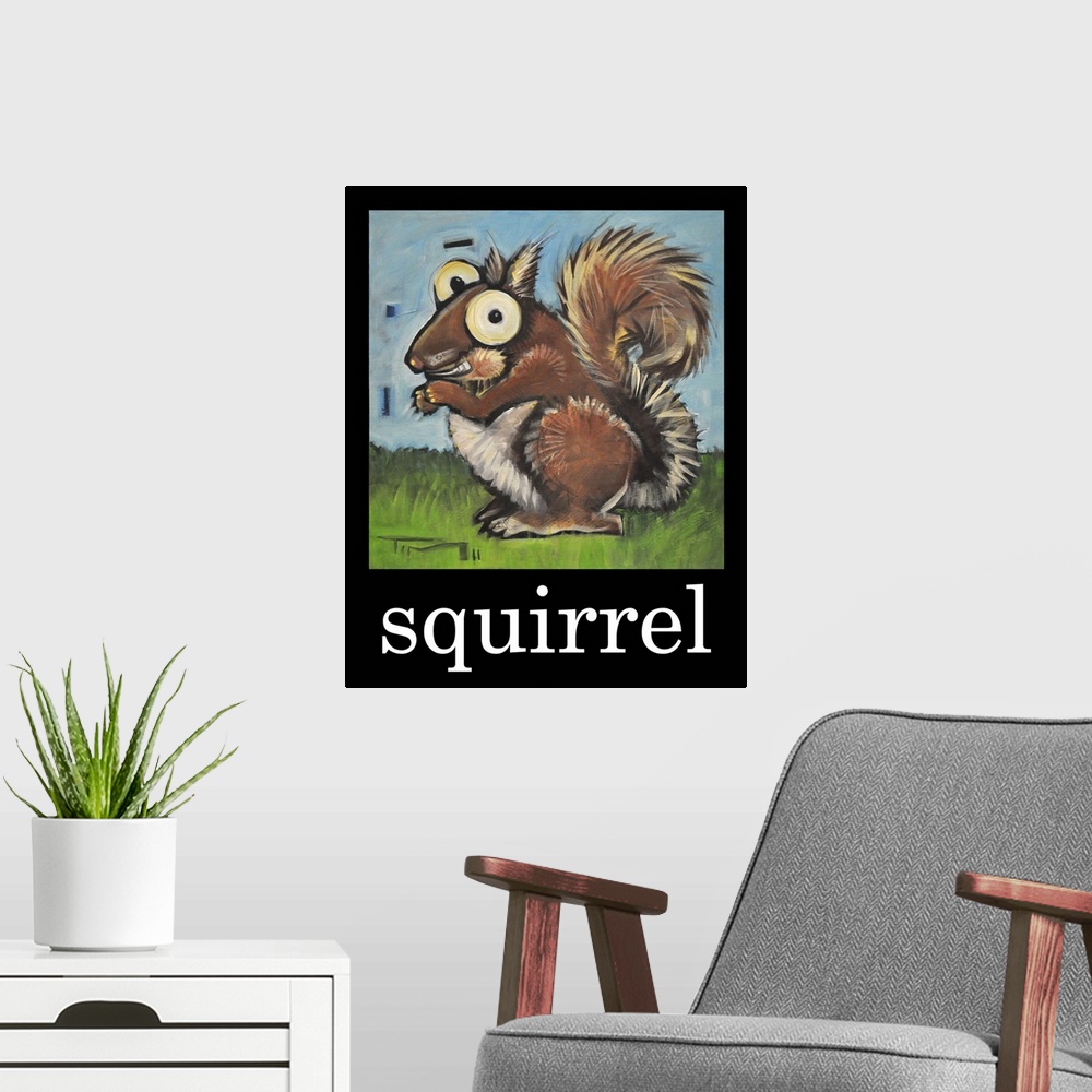 A modern room featuring Squirrel Poster