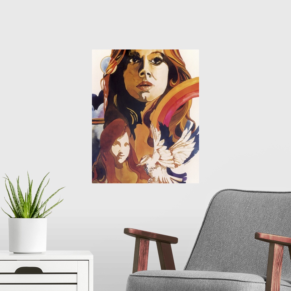A modern room featuring Portrait of a girl seeking independence, and taking charge of her life.