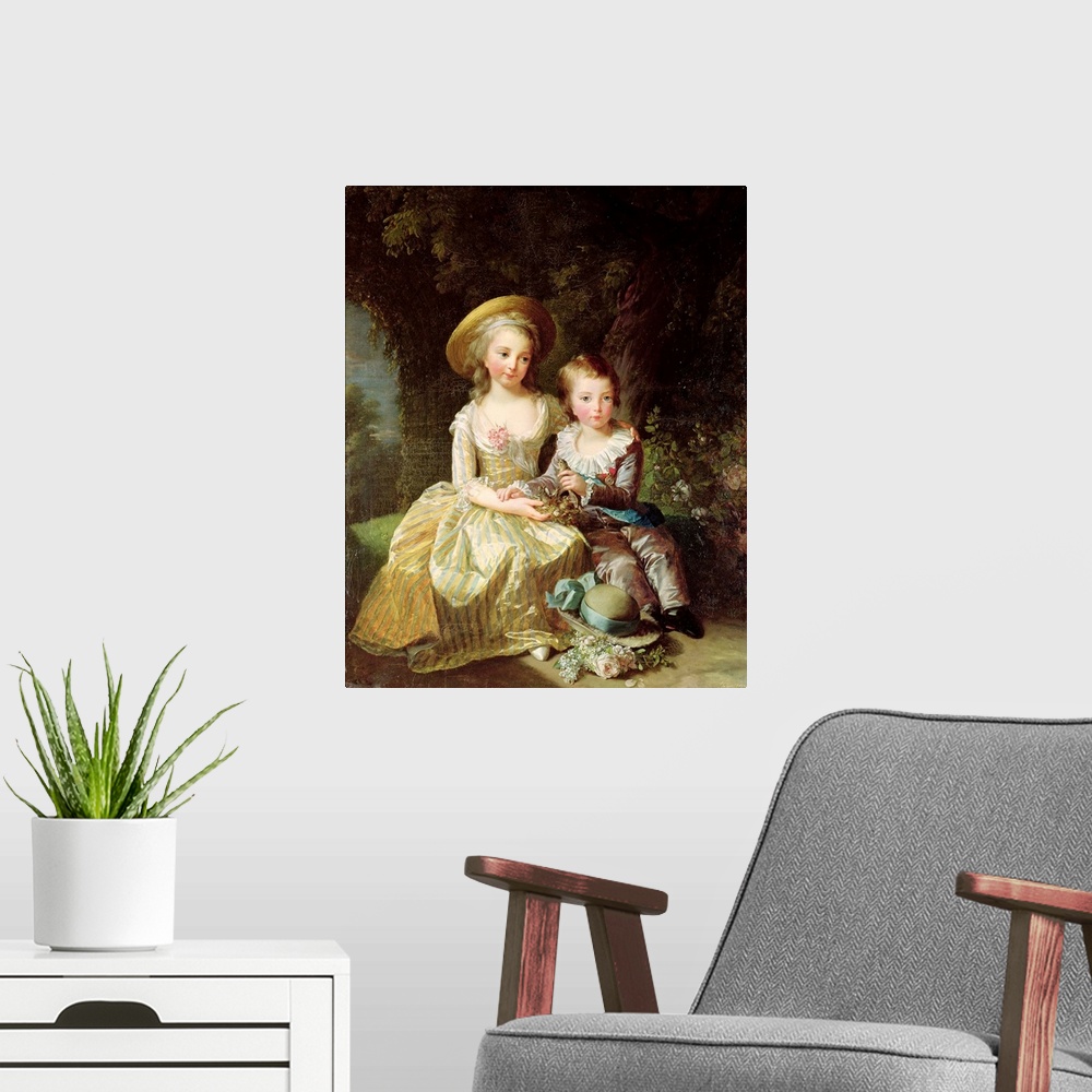 A modern room featuring Child portraits of Marie-Therese-Charlotte of France (1778-1851)