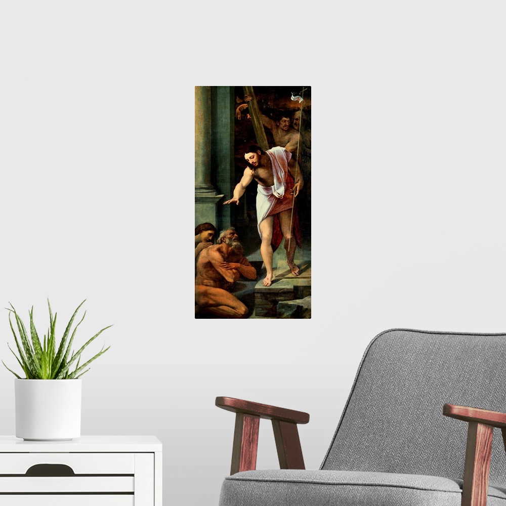 A modern room featuring Christ's Descent into Limbo, c. 1532