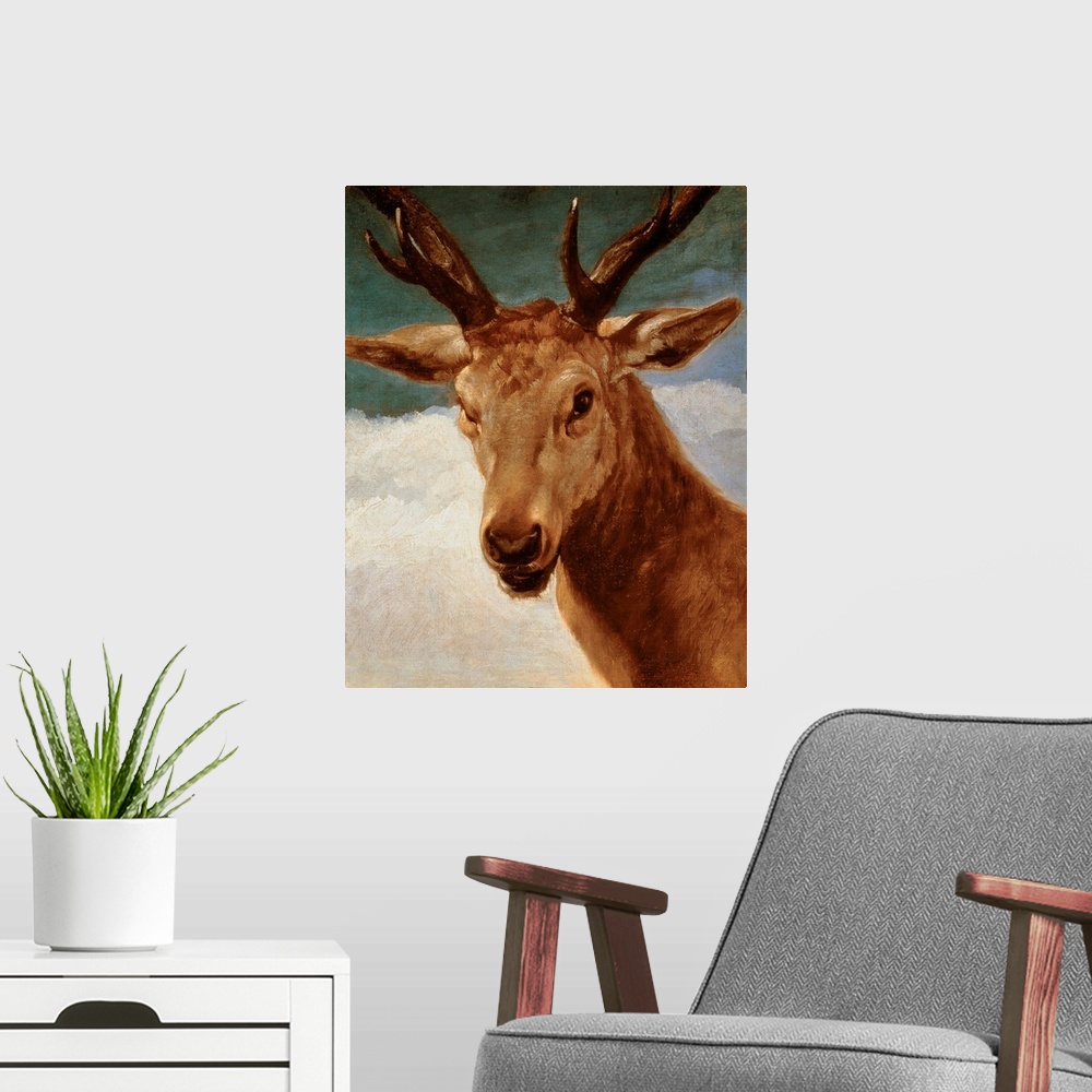 A modern room featuring Head of a Stag, 1634