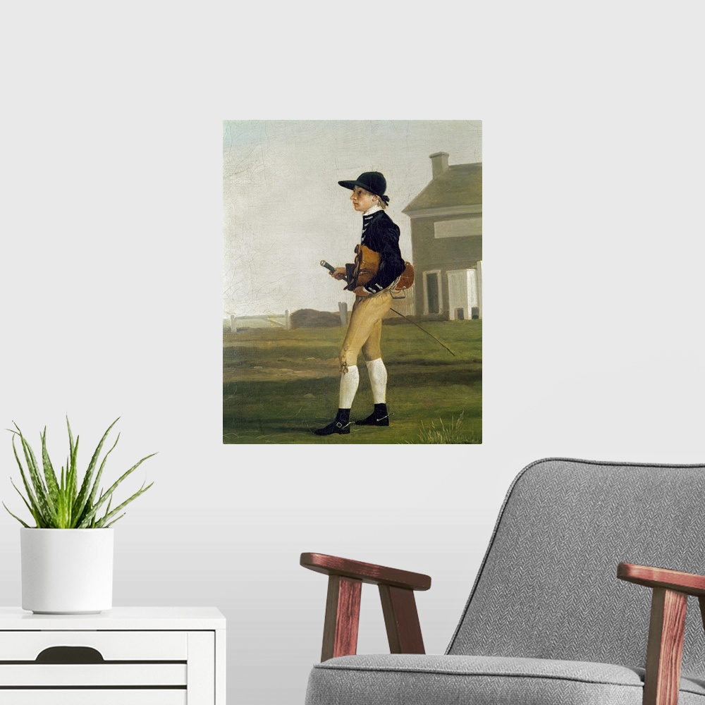 A modern room featuring Portrait of a Young Jockey
