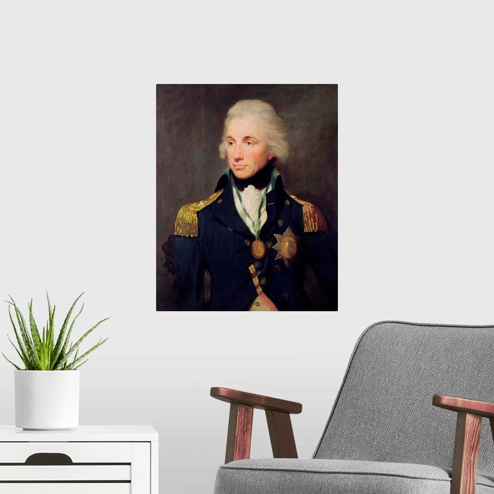 A modern room featuring Portrait of Horatio Nelson (1758-1805), Viscount Nelson, 1797