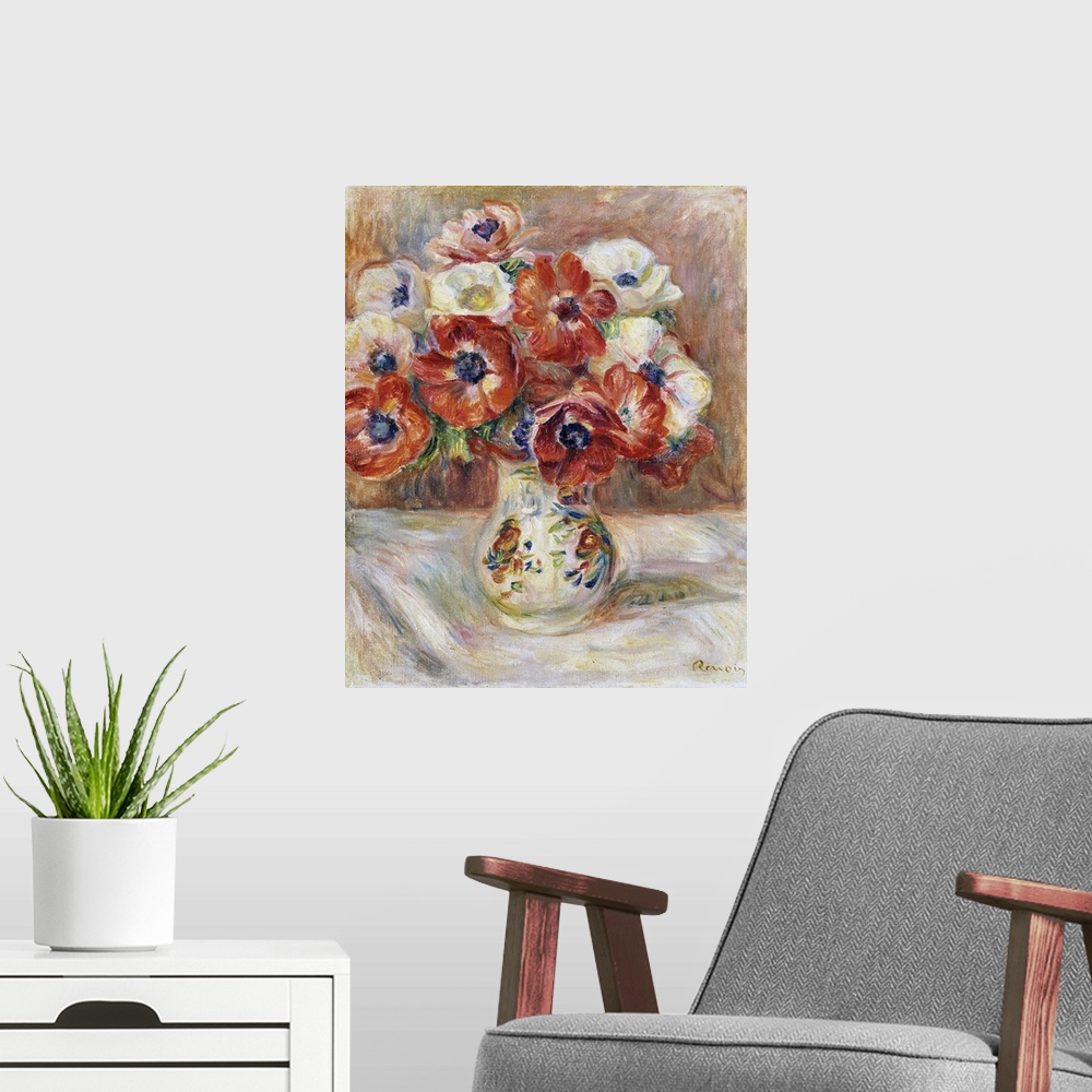 A modern room featuring Still Life With Anemones