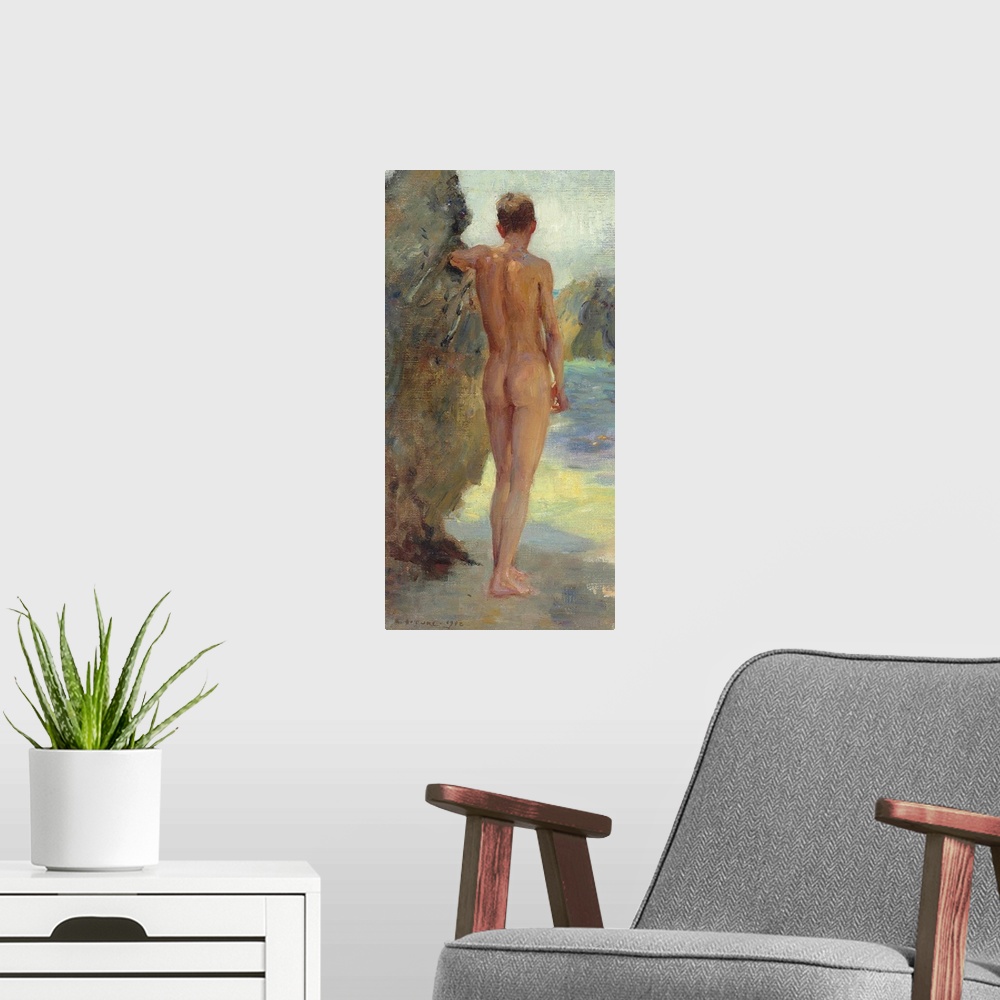 A modern room featuring The bather, 1912 (oil on canvas)