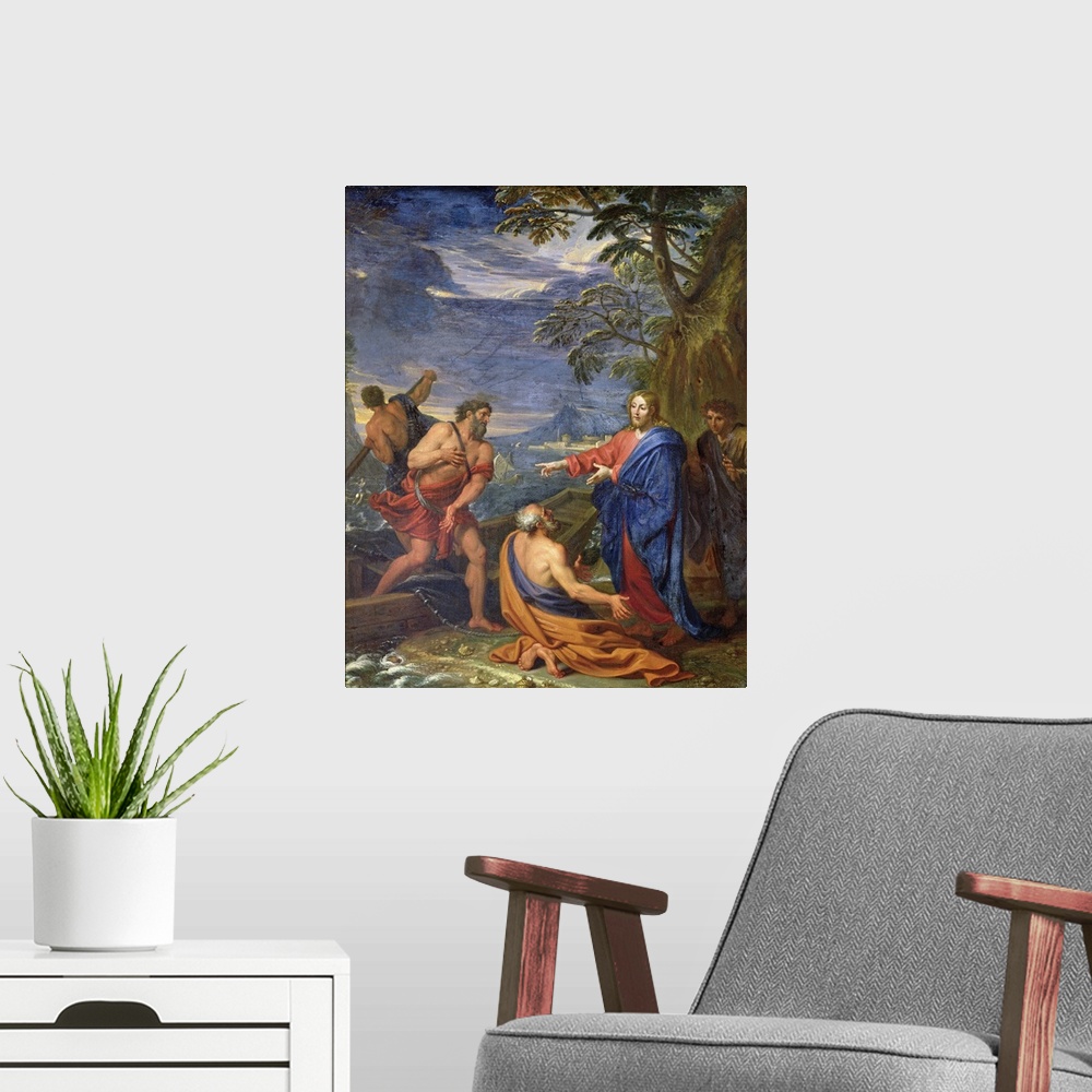 A modern room featuring The Calling of Saint Peter and Saint Andrew