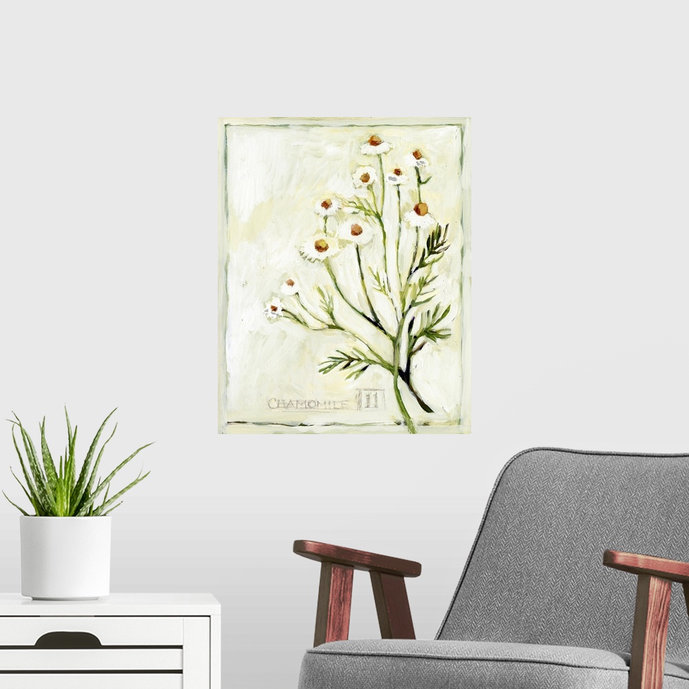 A modern room featuring This rosemary sprig adds an elegant touch of the garden to any kitchen or dining area.