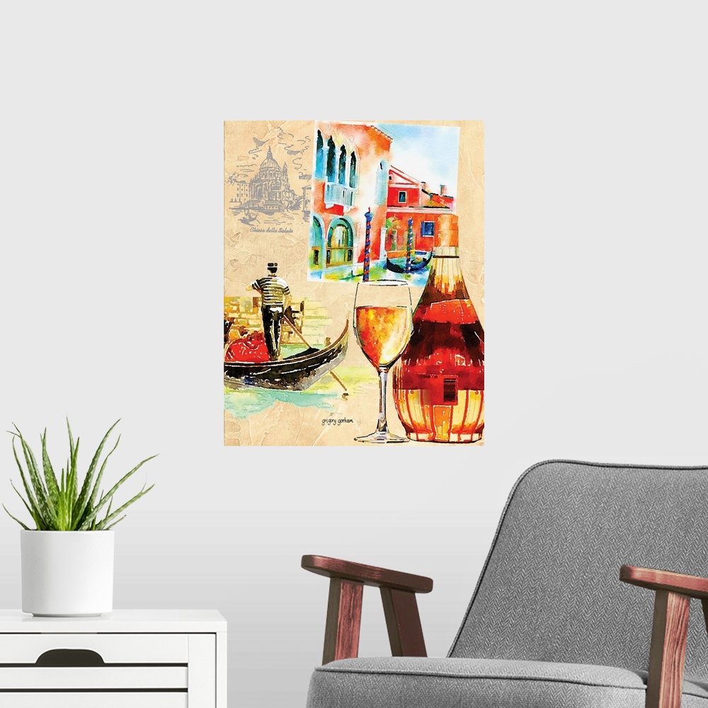 A modern room featuring Snapshots of Italy capture the essence of it's beauty and treasures.