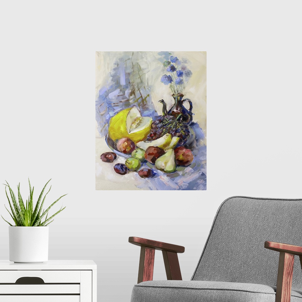 A modern room featuring Classic Still Life With Fruit
