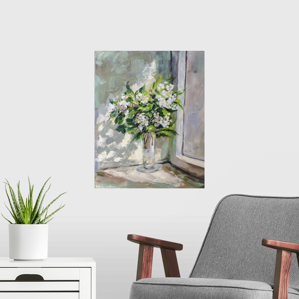 A modern room featuring White Floral Still Life