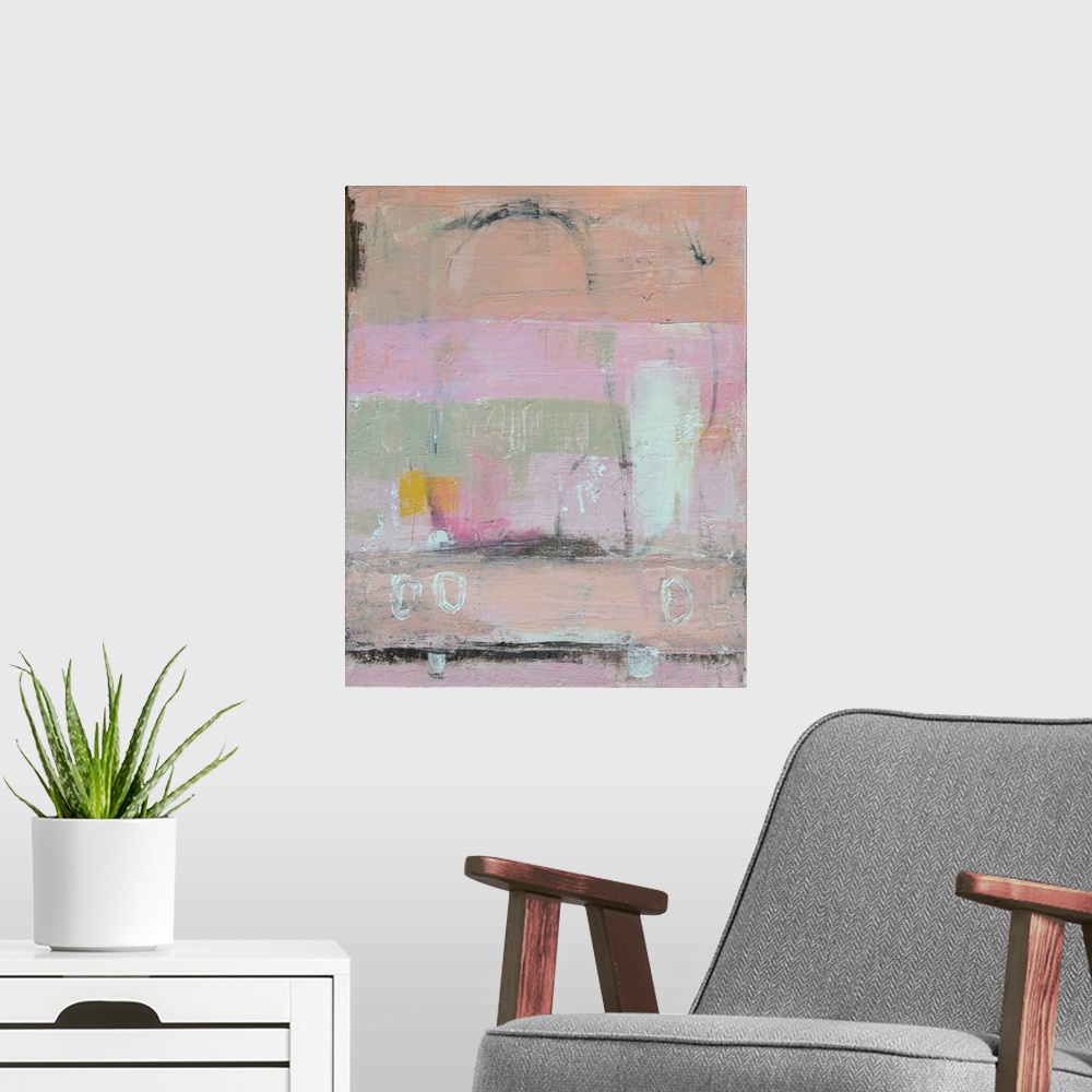 A modern room featuring Pink Little Secrets