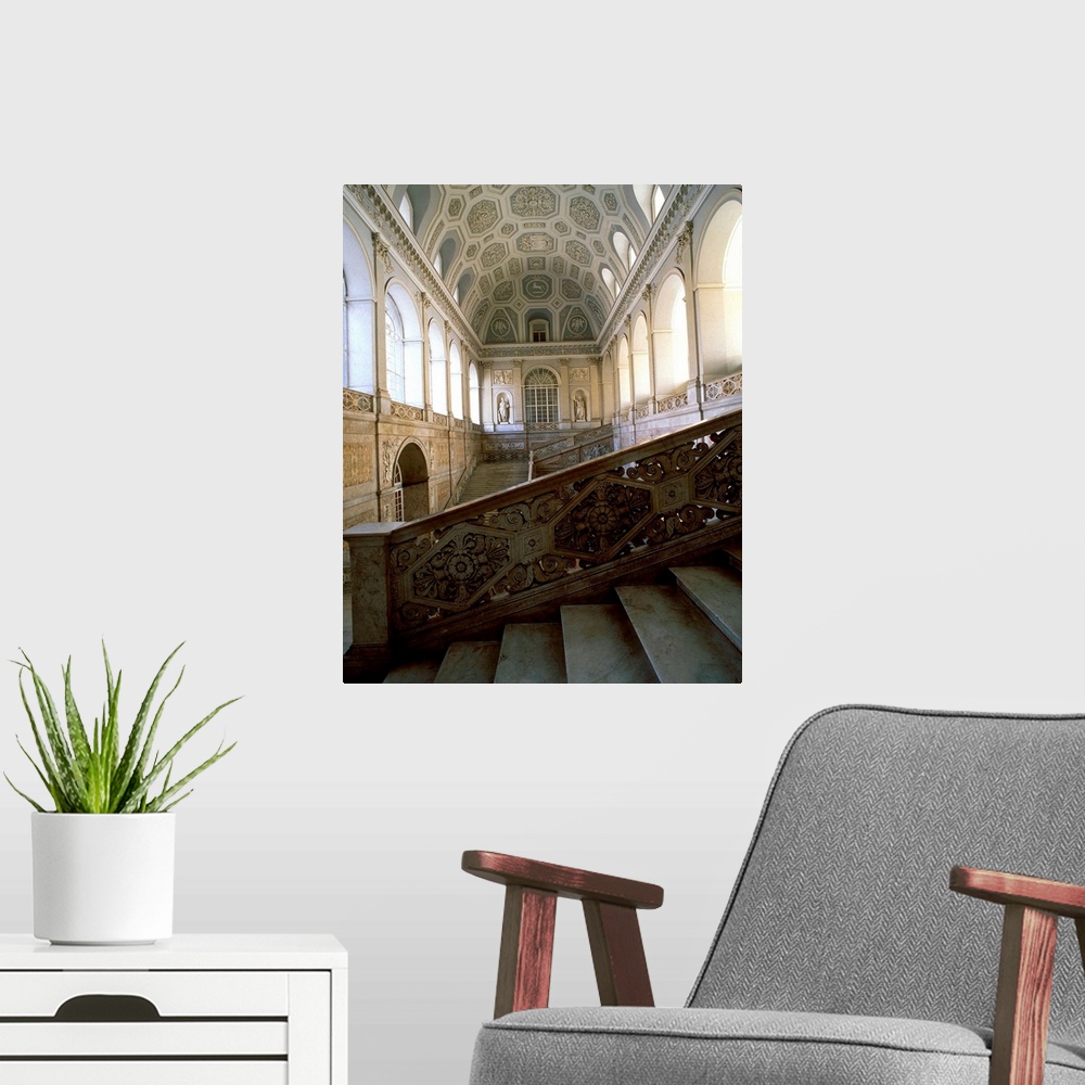 A modern room featuring Italy, Campania, Naples, Royal Palace, staircase