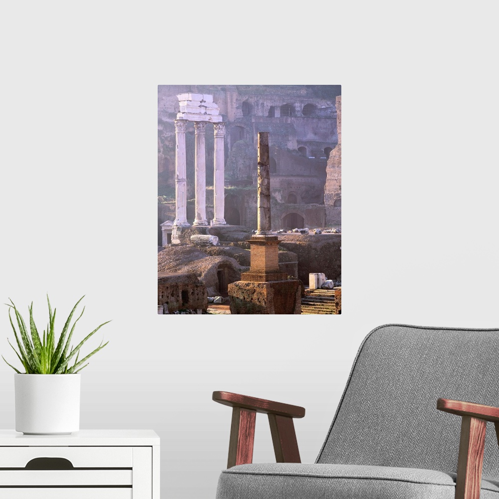 A modern room featuring Italy, Rome, Roman Forum, Tempio di Castore and Polluce