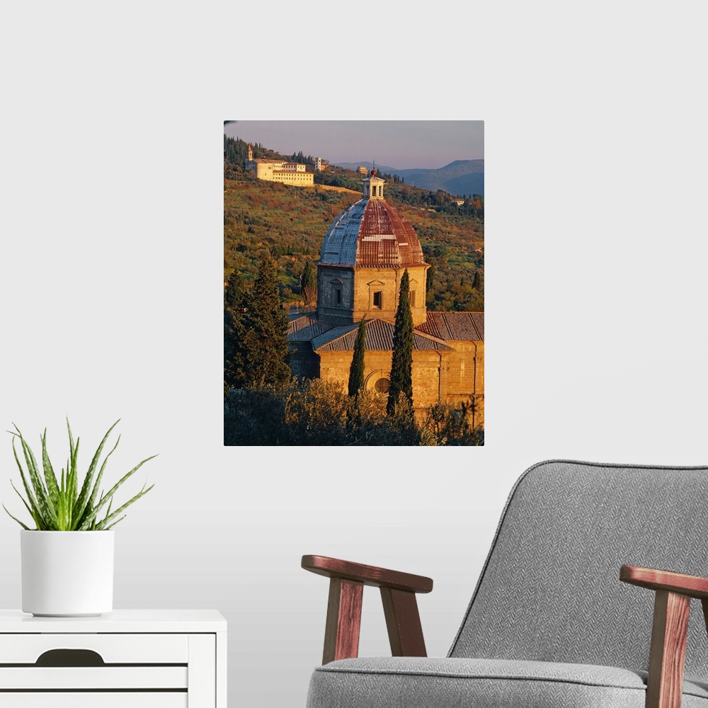 A modern room featuring Italy, Tuscany, church of Santa Maria delle Grazie al Calcinaio near Cortona town