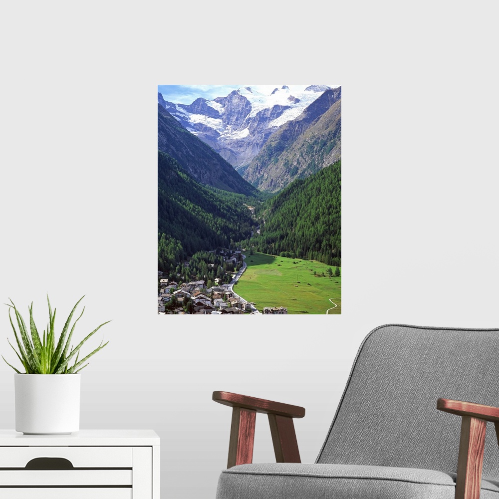 A modern room featuring Italy, Italia, Aosta Valley, Valle d'Aosta, Gran Paradiso National Park, Val di Cogne, Cogne vill...