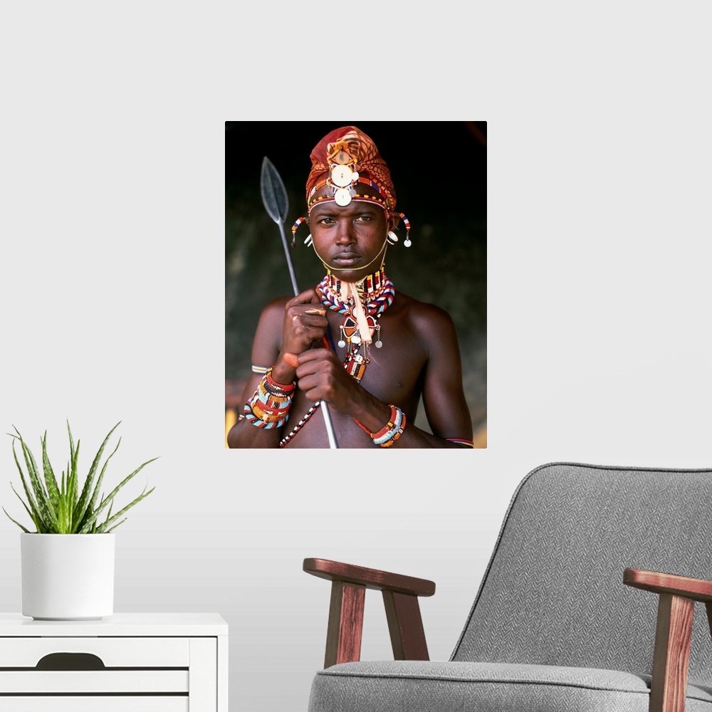 A modern room featuring Kenya, Mount Kenya, National Park, Samburu warrior