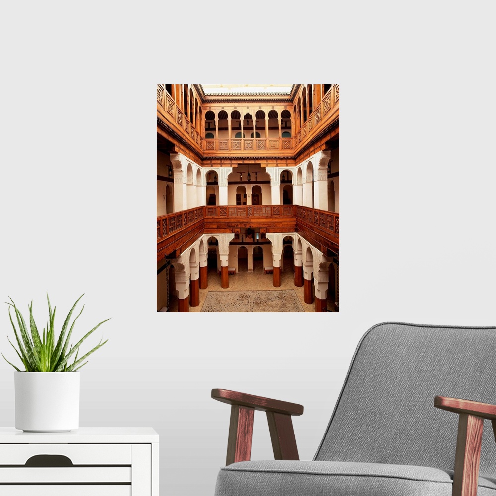 A modern room featuring Morocco, Fez, Nejjarine museum, wooden handicrafts