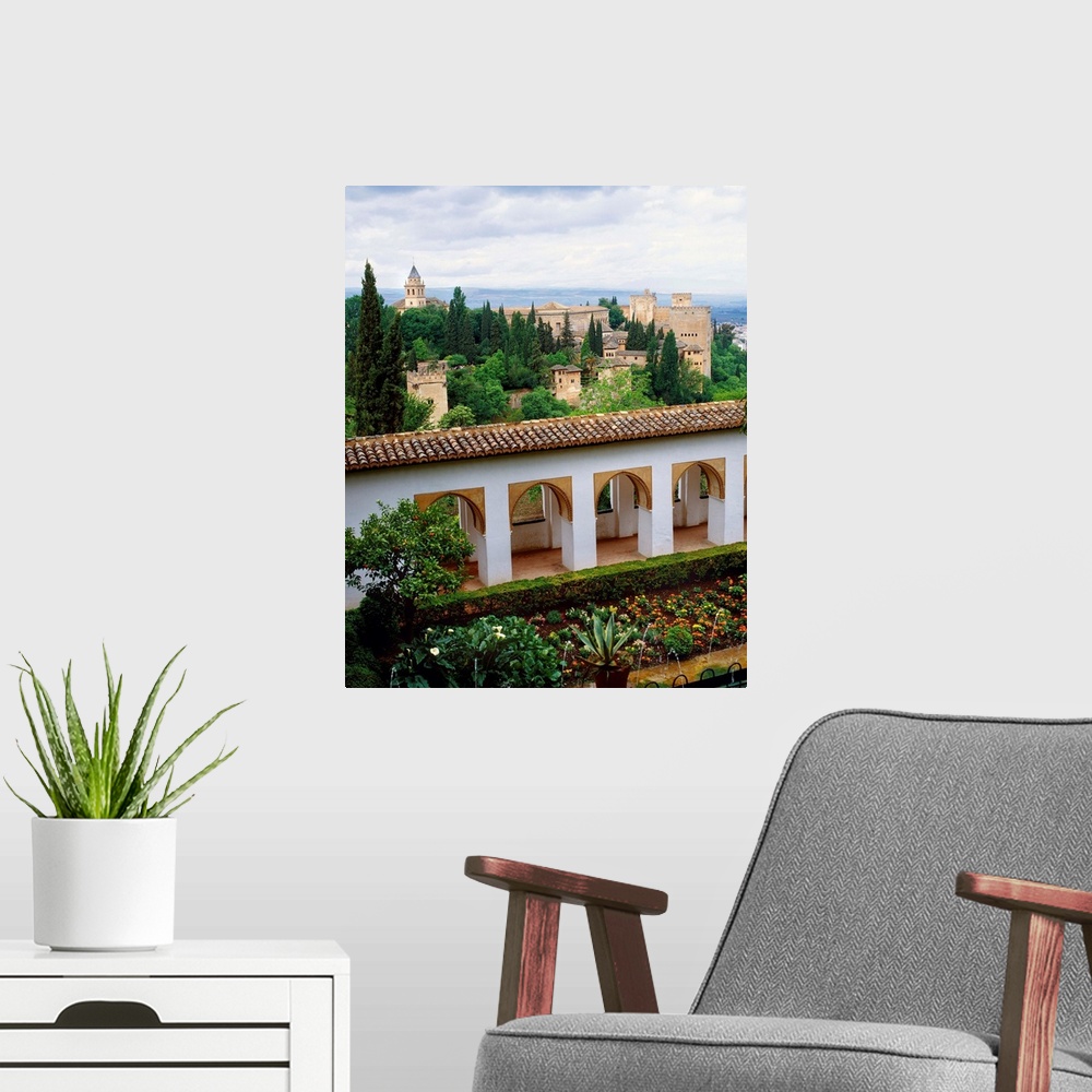 A modern room featuring Spain, Andalucia, Granada, Alhambra, view from Generalife