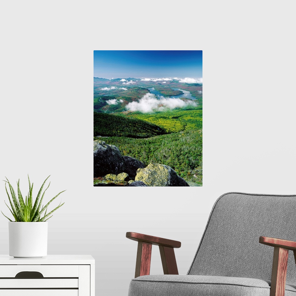 A modern room featuring US, New York State, Adirondack State Park, Lake Placid, view from Whiteface Mount