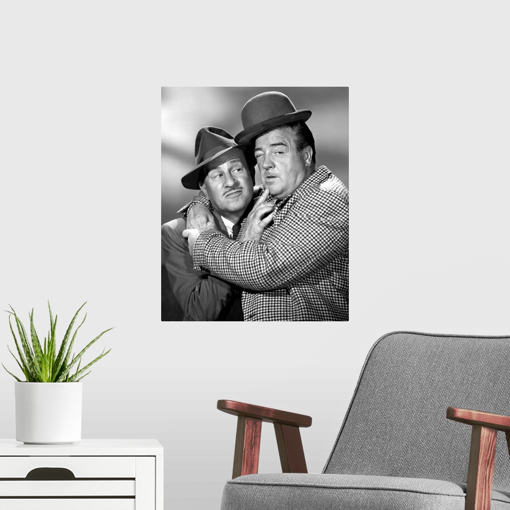 A modern room featuring Abbott And Costello
