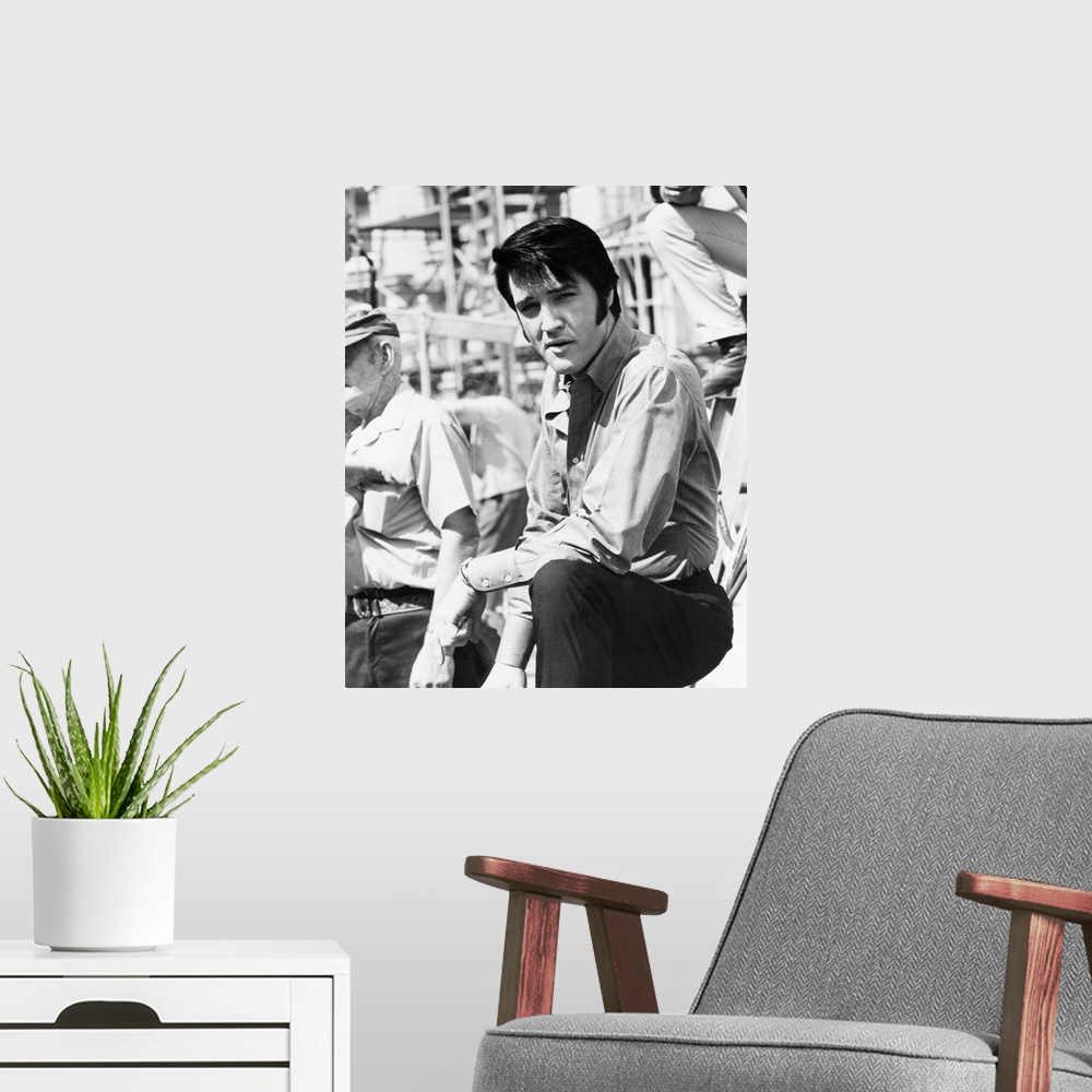 A modern room featuring Change Of Habit, Elvis Presley, On-Set Between Takes, 1969