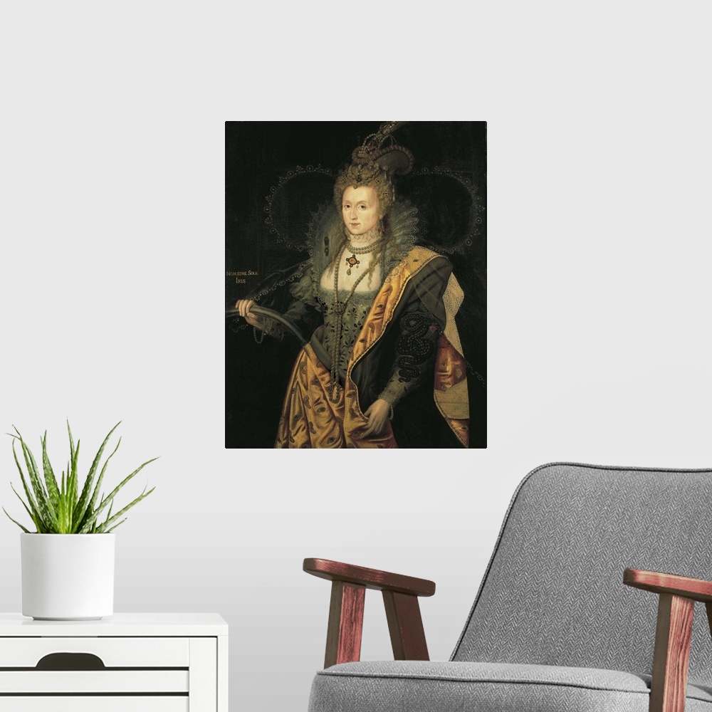 A modern room featuring Elizabeth I, Queen of England