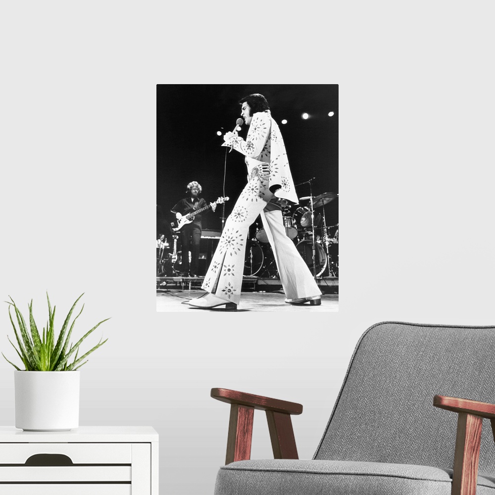 A modern room featuring Elvis On Tour, Elvis Presley, 1972.