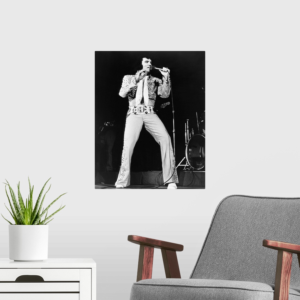 A modern room featuring Elvis On Tour, Elvis Presley, 1972.
