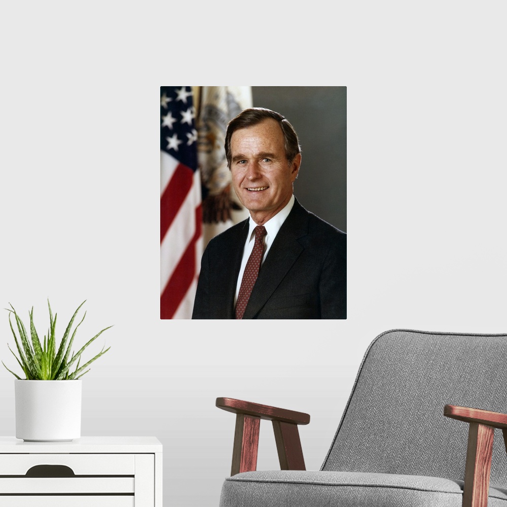 A modern room featuring George H.W. Bush, Vice President during the Ronald Reagan Administration. Official portrait for t...