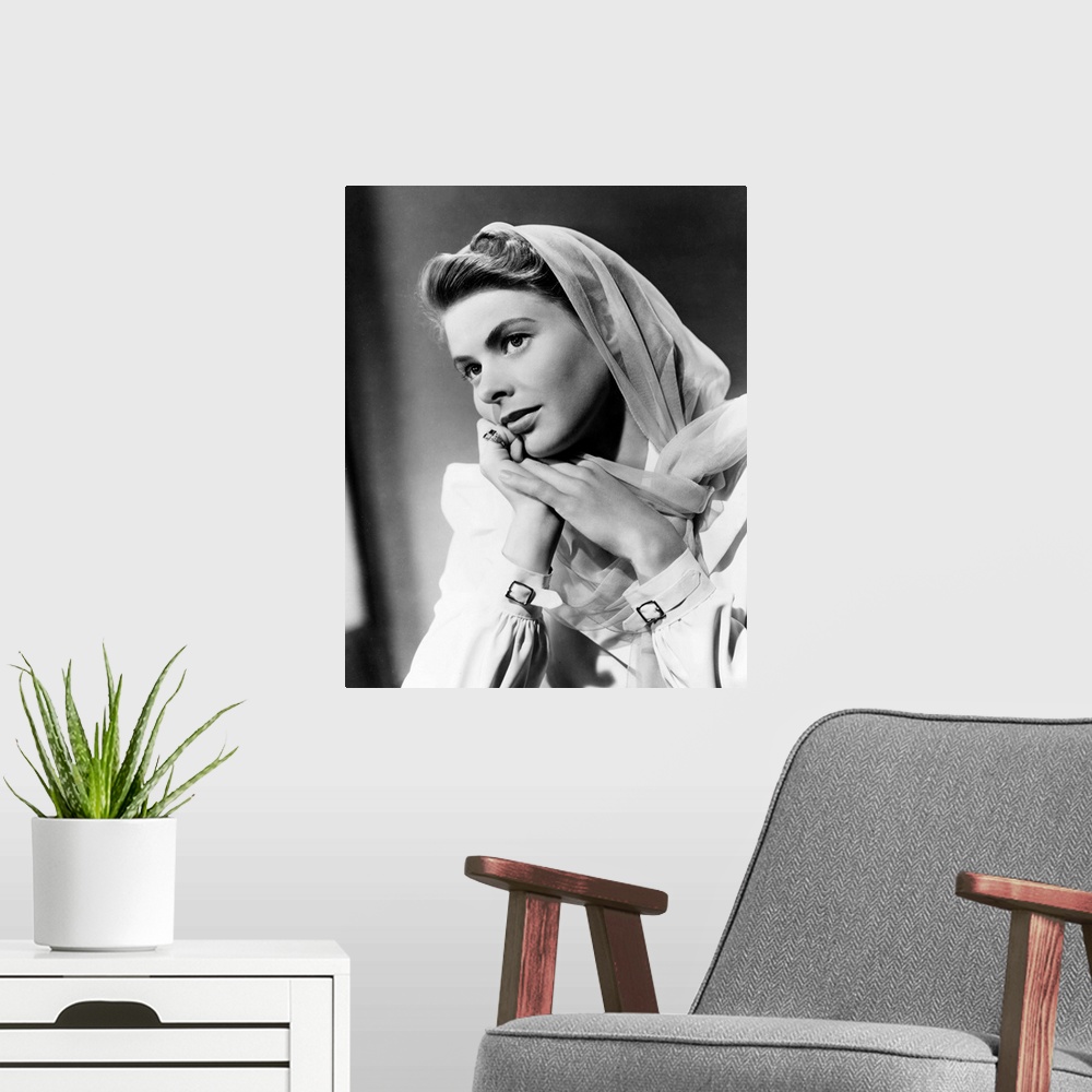 A modern room featuring Ingrid Bergman in Casablanca - Vintage Publicity Photo