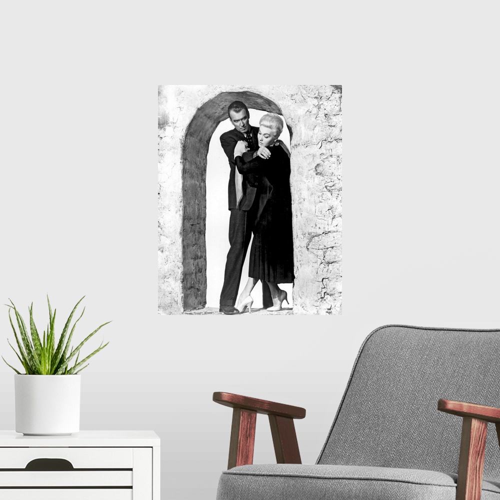 A modern room featuring James Stewart, Kim Novak, Vertigo