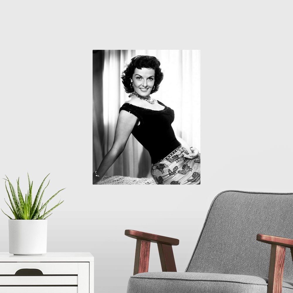 A modern room featuring Jane Russell, 1955