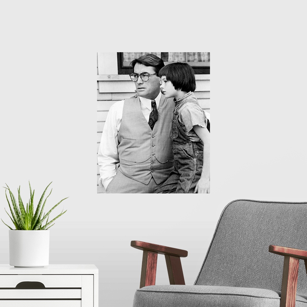 A modern room featuring Mary Badham, Gregory Peck, To Kill A Mockingbird