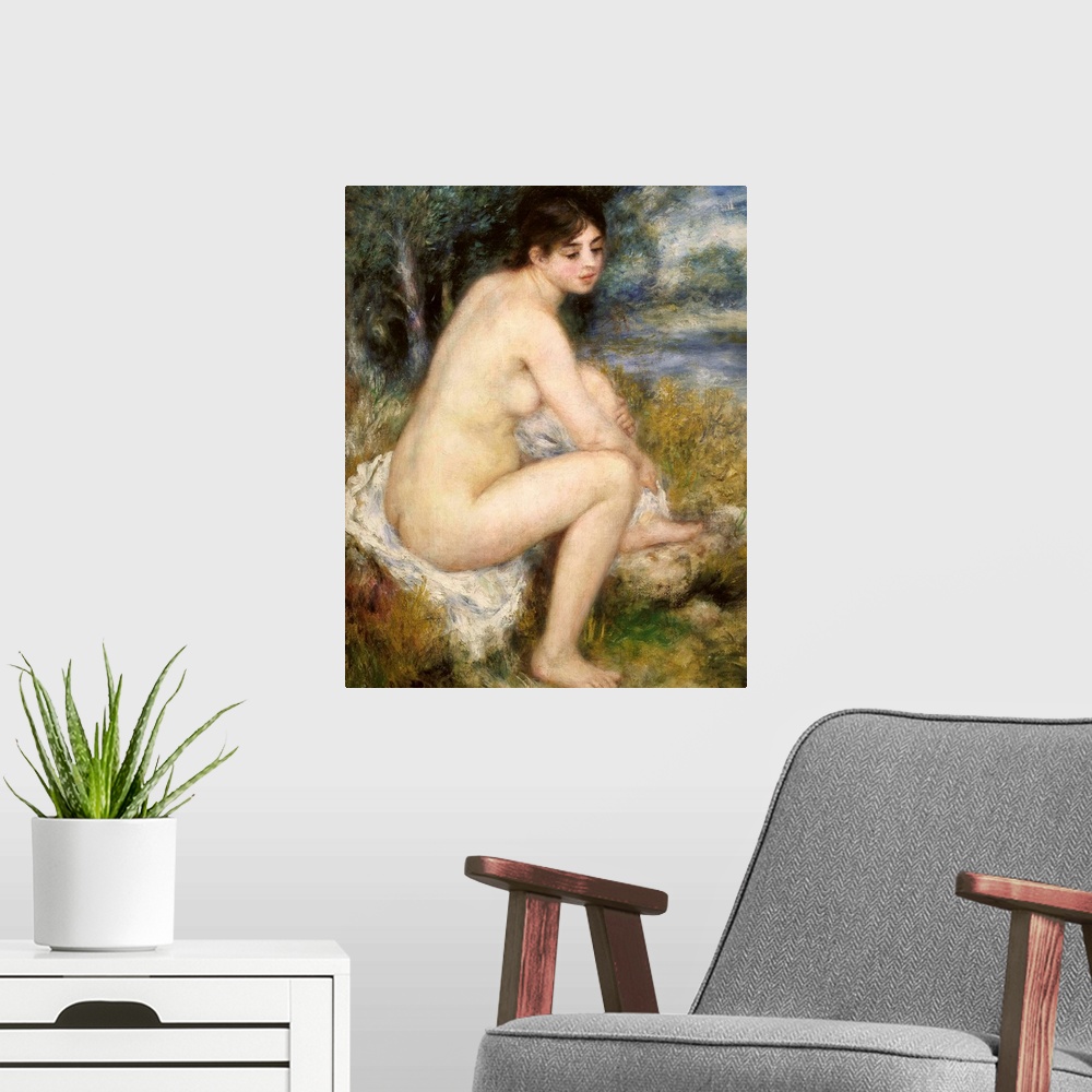A modern room featuring Nude in a Landscape