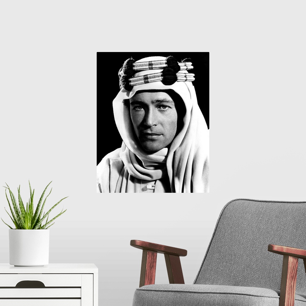 A modern room featuring Peter O'Toole in Lawrence Of Arabia - Vintage Publicity Photo