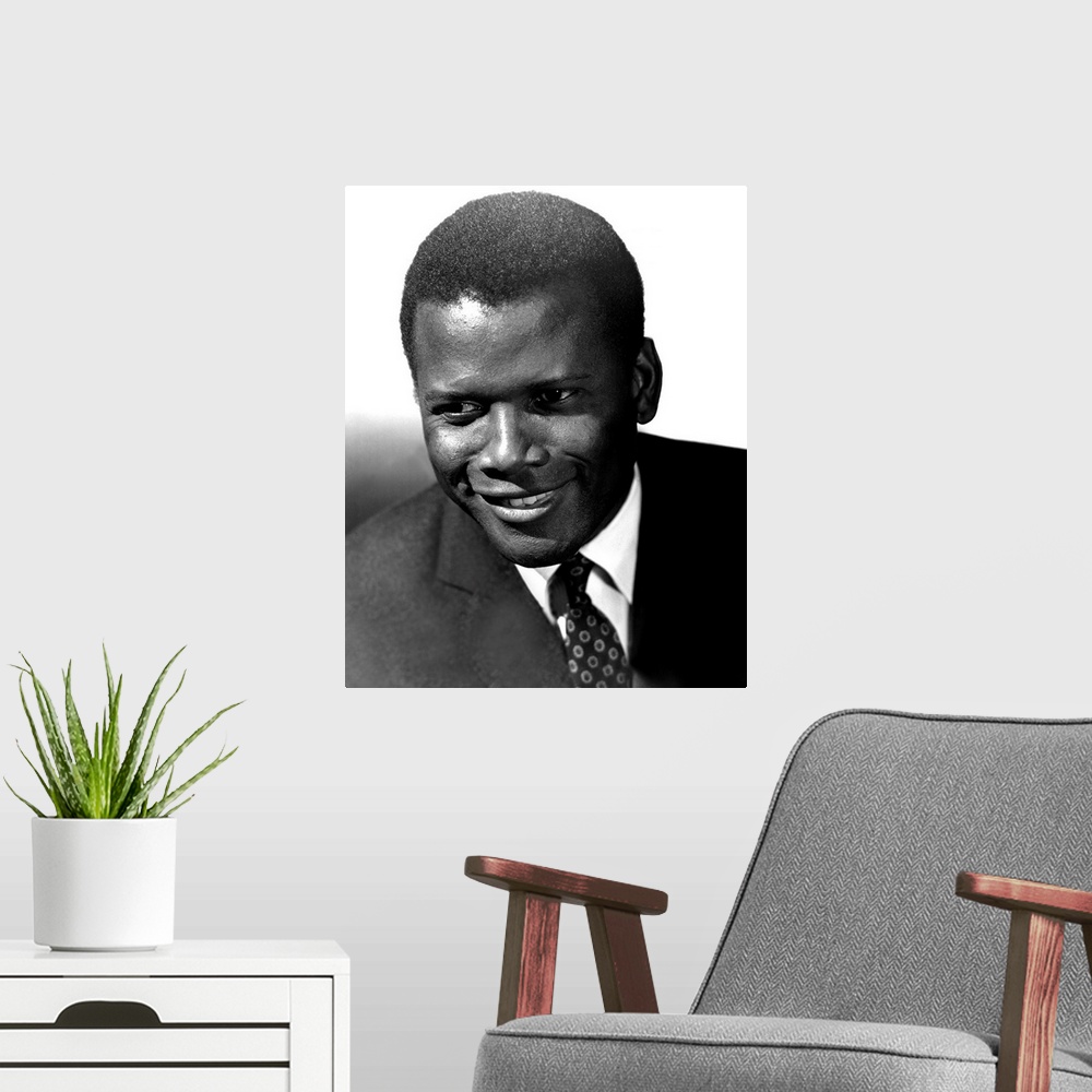A modern room featuring Sidney Poitier in Guess Who's Coming To Dinner - Vintage Publicity Photo