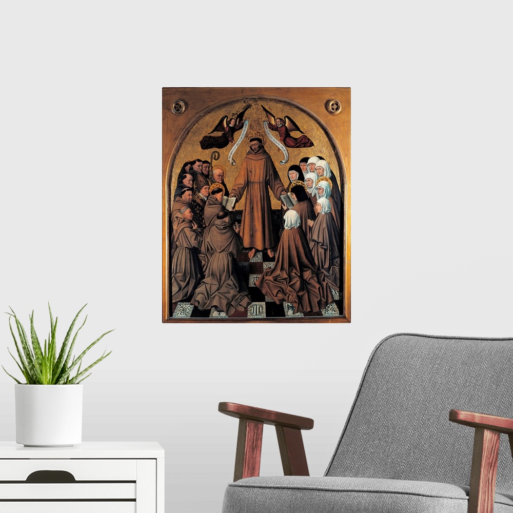 A modern room featuring Italy, Campania, Naples, Capodimonte National Museum and Galleries. All. Curved altarpiece man sa...