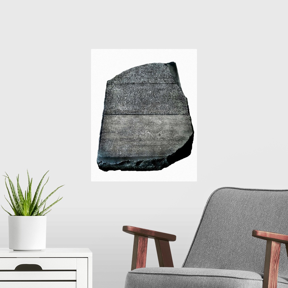 A modern room featuring The Rosetta Stone