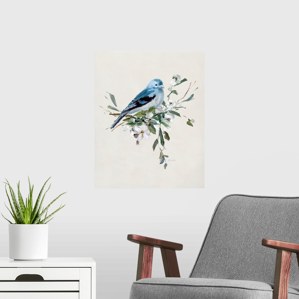 A modern room featuring Bluebird Happy I