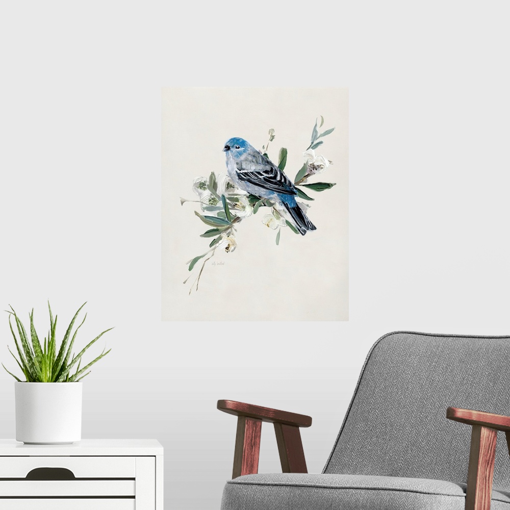A modern room featuring Bluebird Happy II