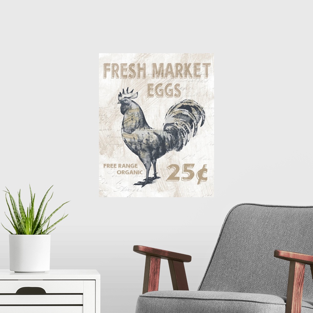 A modern room featuring Fresh Market Rooster