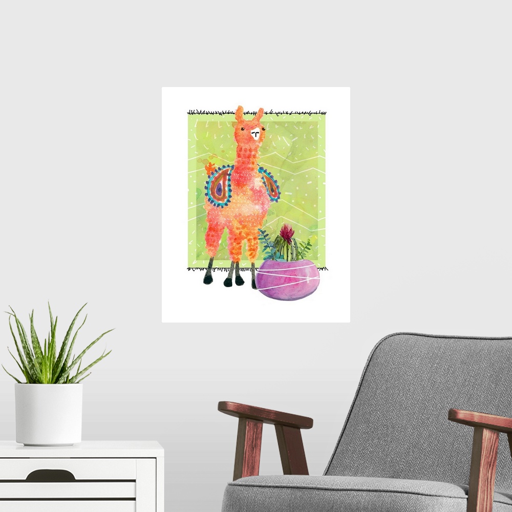A modern room featuring Lovely Llama I