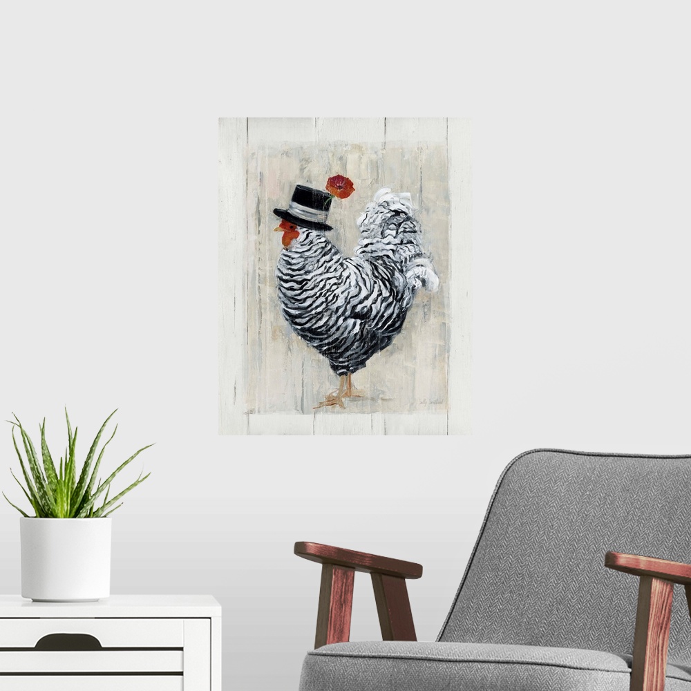 A modern room featuring Sunday Best Rooster
