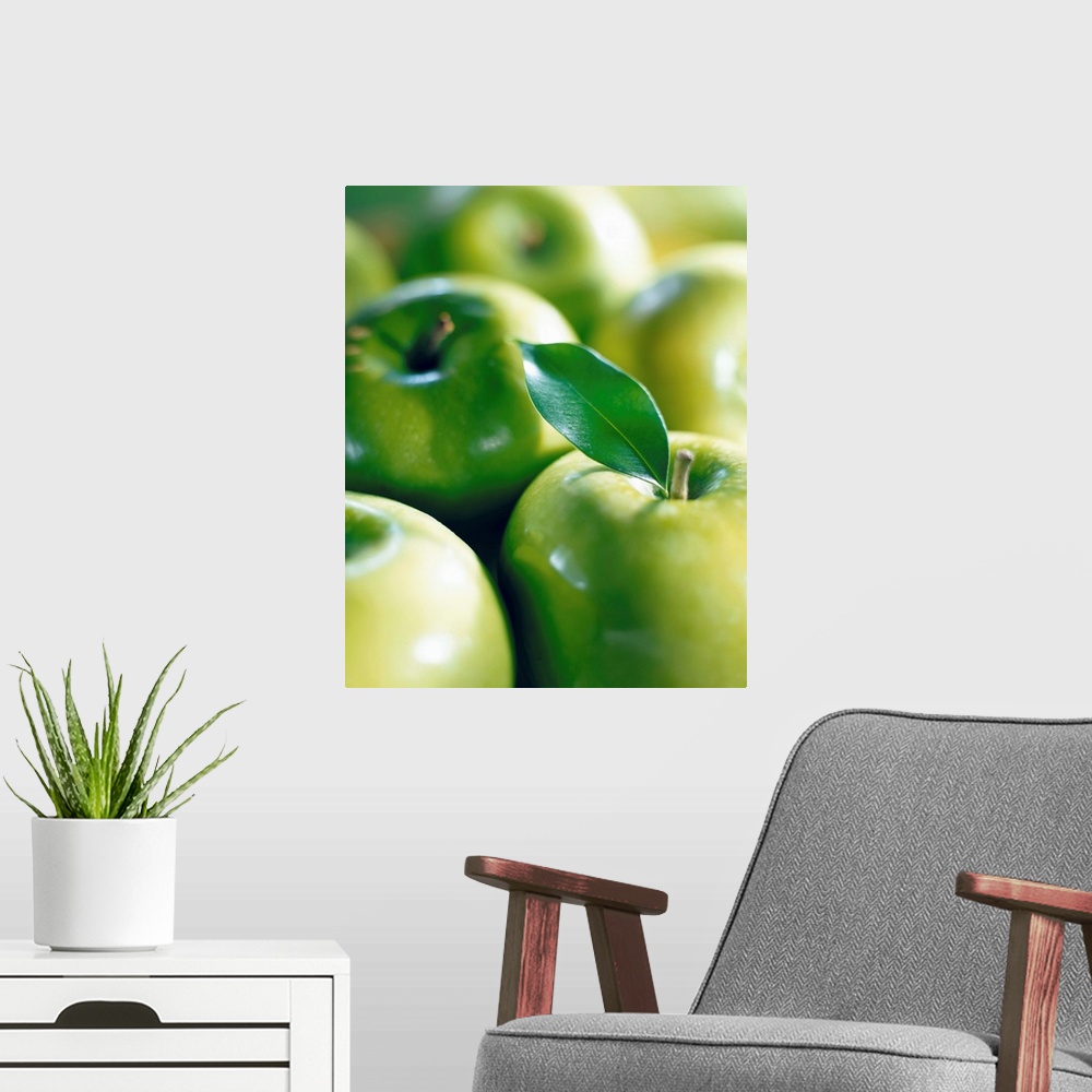 A modern room featuring Bunch Of Green Apples