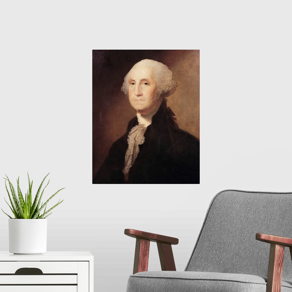 A modern room featuring George Washington By Gilbert Charles Stuart
